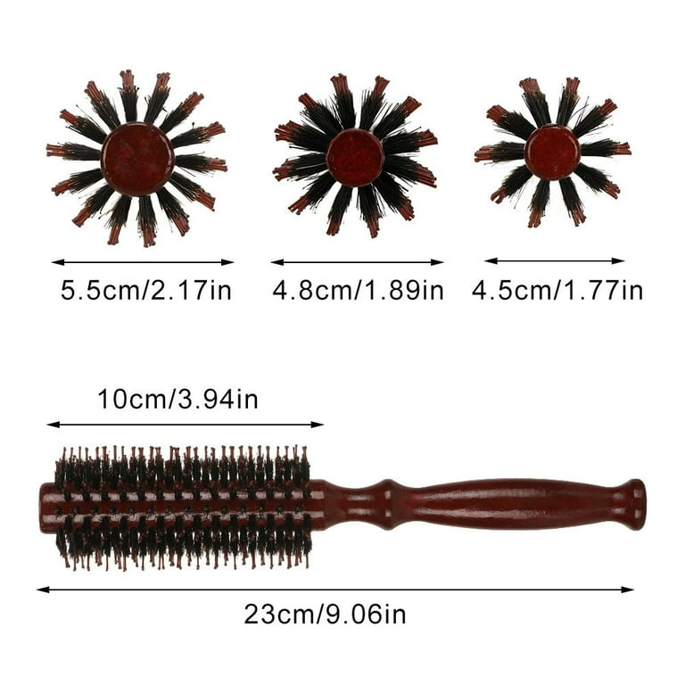 Unique Bargains Hair Round Brush Hairstyle Wavy Styling Tool Brush 1.89in Wood, Size: Large