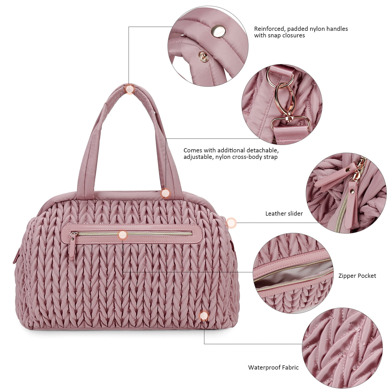 Sunyuer Diaper Tote Bags for Women, Lightweight Travel Work Hospital Maternity Weekender Bag, Crossbody Mommy Bag
