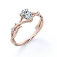 thumbnail image 4 of JeenMata Tree Branch Design Crossover 1 Carat Pear Cut Moissanite Flush Engagement Ring In 18K Rose Gold Plating Over Silver, 4 of 7