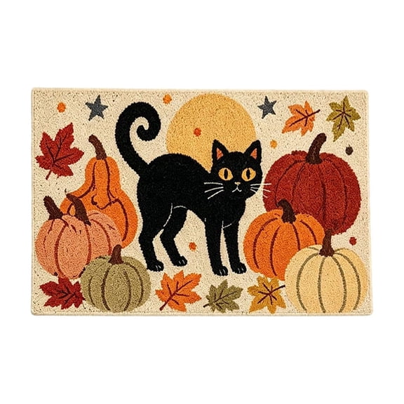 Halloween Pumpkin Fall Door Mats,15.7x23.6 Inch Entryway Rug Door Mat Outside,Soft Absorbing Water Welcome Mat for Front Porch,Gate Lobby