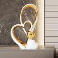 thumbnail image 3 of Double Heart Ornament,Double Heart Ceramic Statue,Home Decoration sculpture,Creative Home Modern Home Decoration Gift Office Living Room Decoration Collection Souvenir,Gift., 3 of 7