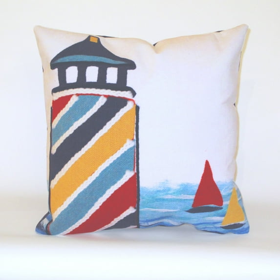 Liora Manne Lighthouse Indoor / Outdoor Throw Pillow