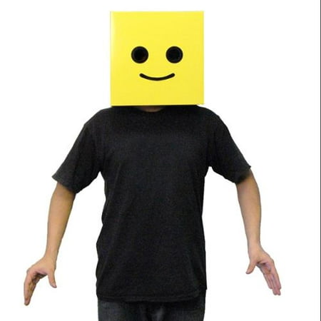 Male Yellow Brickman Costume Box Head