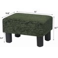 thumbnail image 2 of YYEAN 15x10.8x8.7inch Small Ottoman Footstool- Mordern Rectangle Soft Fabric Footrest-Olive Green, 2 of 9