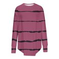 thumbnail image 3 of Eryao Womens Thumb Hole Shirts Long Sleeve Striped Fashion Tops Lightweight Casual Crewneck Spring Plain Sweatshirts Dupes People Free,Pink,XXXL, 3 of 5