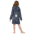 thumbnail image 7 of FORMRS Niños Bathrobe Unisex Hooded Robe Soft Plush Pajamas Sleepwear, Size 4-6T, White Planet, 7 of 7