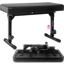 Liquid Stands Foldable Dual Adjustable Piano Bench Stool - Piano Keyboard Bench Seat for Piano Keyboard Stand with Black Padded Cushion for Musicians Piano Stool Chair