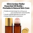 thumbnail image 5 of Rose Quartz Roller Bottle - Rose Quartz Refillable Roller Ball Applicator for Essential Oils 50ml, Amber Glass Roll on Bottle, Leak-Proof Oil Roller Bottle, Ideal for Travel and Personal Care, 5 of 7
