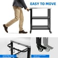 thumbnail image 4 of Dextrus 31.4" Outdoor Grill Cart with Stainless Steel Tabletop, 3 Tier Outdoor BBQ Mobile Grill Cart Food Preparation for Garden, Backyard, 4 of 6