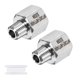 thumbnail image 1 of Adaptador de manguera de jardín Uxcell de 2 piezas, conector roscado de acero inoxidable 3/8" NPT hembra x 1/4" NPT macho con cinta de sellado, 1 of 7