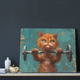 thumbnail image 3 of Fuzoiu Strong Kitten Lifting Weights Print Canvas Wall Art for Bathrooms,Wall Decor for Bedroom,Framed Artwork for Wall,Modern Wall Decorations Prints Picture for Kitchen Home, 3 of 6