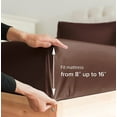 thumbnail image 6 of CGK Linens 6-Piece Breathable and Cooling Sheet Set With Extra Matching Pillowcases - King Size Bed Sheets Fits 8"-16" Mattresses, Brown, 6 of 7
