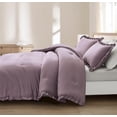 thumbnail image 3 of Chezmoi Collection Nora 2-Piece Mauve Ruffled Edge Trim Microfiber Comforter Set, Twin Size, 3 of 9