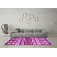 thumbnail image 3 of Ahgly Company Indoor Round Oriental Purple Modern Area Rugs, 7' Round, 3 of 4