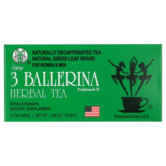 3 Ballerina Herbal Tea Men And Women Dieters' Drink Extra Strength 18 Tea Bags
