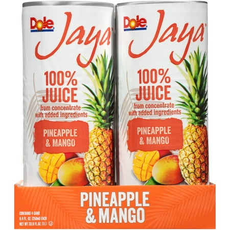 (6 Pack) Dole Jaya 100% Pineapple & Mango Juice 4-8.4 fl. oz. (Best Mango E Liquid)