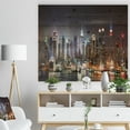 thumbnail image 3 of Designart 'Lit NYC Manhattan Skyline ' Cityscape Print on Natural Pine Wood, 3 of 3