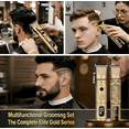 thumbnail image 4 of LARGNER Elite Series 2-in-1 Professional Barber Hair Clippers for Men, Standard Cordless Home Haircut Kit & Beard Trimmer, Vintage Metal, Gold, 4 of 8