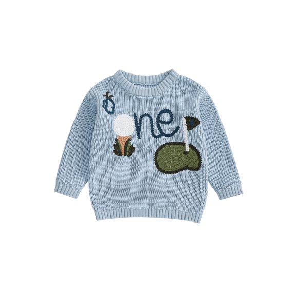 BemeyourBBs Baby Boy Fall Sweater Golf Embroideried Ribbed Long Sleeve Knit Tops
