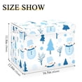 thumbnail image 5 of Yayeee Collapsible Cube Storage Bin with Lid Fabric Closet Decorative Basket with Handles, Blue Simple Cartoon Snowmen, 5 of 7