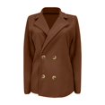 thumbnail image 5 of Clearance! Ogiraw Blazers For Women Business Casual Women's Lapel Button Knitted Patchwork Sleeve Casual Coat Cropped Double Breasted Suit Sweater For Women Women'S Blazers & Suit Jackets Brown, 5 of 7