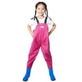 thumbnail image 2 of RTKFRFLM Kids Waterproof Chest Waders Lightweight One-Piece Fishing Rain Bib Pink 4-5 Years, 2 of 3