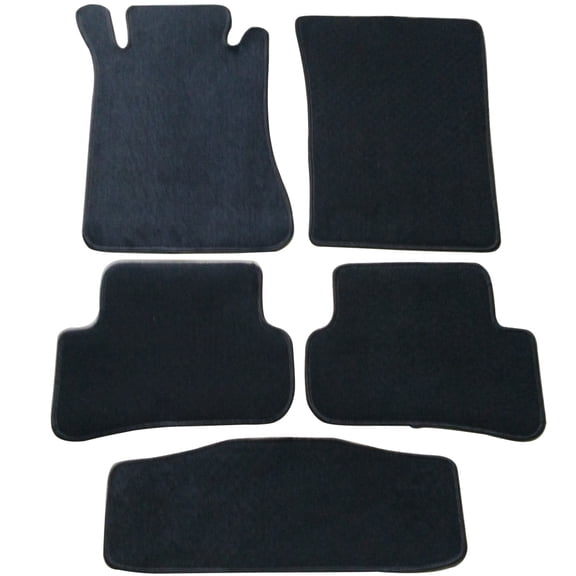 Ikon Motorsports Compatible with 01-07 Benz W203 C-Class OE Factory Style Black Nylon Carpet Car Floor Mats Front Rear 5pcs 2001 2002 2003 2004 2005 2006 2007