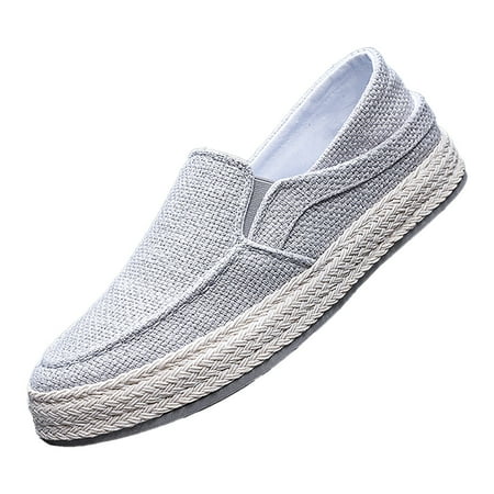 

PMUYBHF Mens Running Shoes Men s New Spring and Autumn Fisherman s Shoes Canvas Thick Soled Slip on Shoes