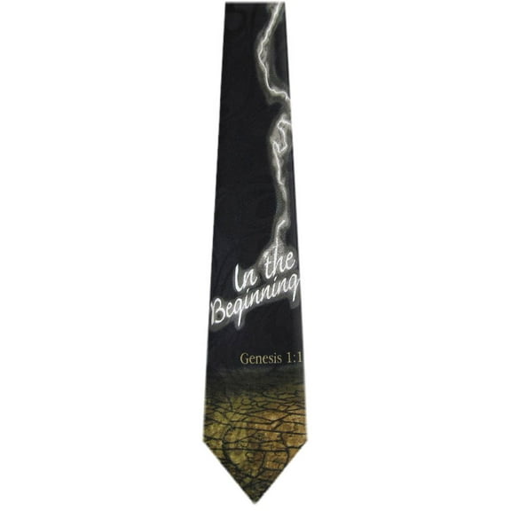Mens Novelty Christian Necktie - Black Brown