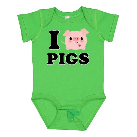 Inktastic I Love Pigs Boys or Girls Baby Bodysuit