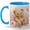 Blue, variant on Teddy Bear Floral Coffee Mug, Cute Watercolor Bear with Flowers and Butterfly, 11 oz Ceramic Cup