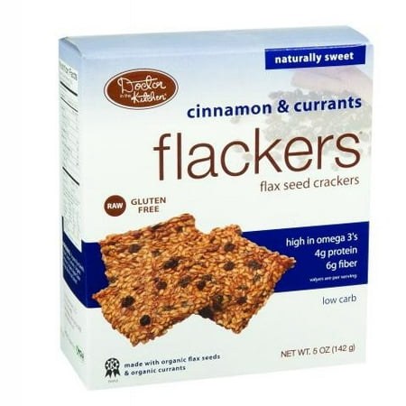Flax Seed Gluten Free - Doctor in the Kitchen Flackers Organic Flax Seed Crackers Cinnamon & Currants, 5.0 OZ