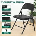 thumbnail image 3 of HOUSNIFLEX 4 Pack All-Steel Heavy Duty Folding Chair, Portable Indoor Outdoor Seating, for Party Wedding Restaurant Patio Meeting Room Home Office Use, Black, 3 of 8