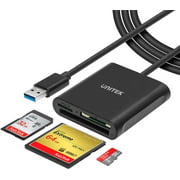 Unitek USB Card Reader 3-Slot USB 3.0 Compact Flash Card Reader, Read 3 Cards Simultaneously, Aluminum Memory Card