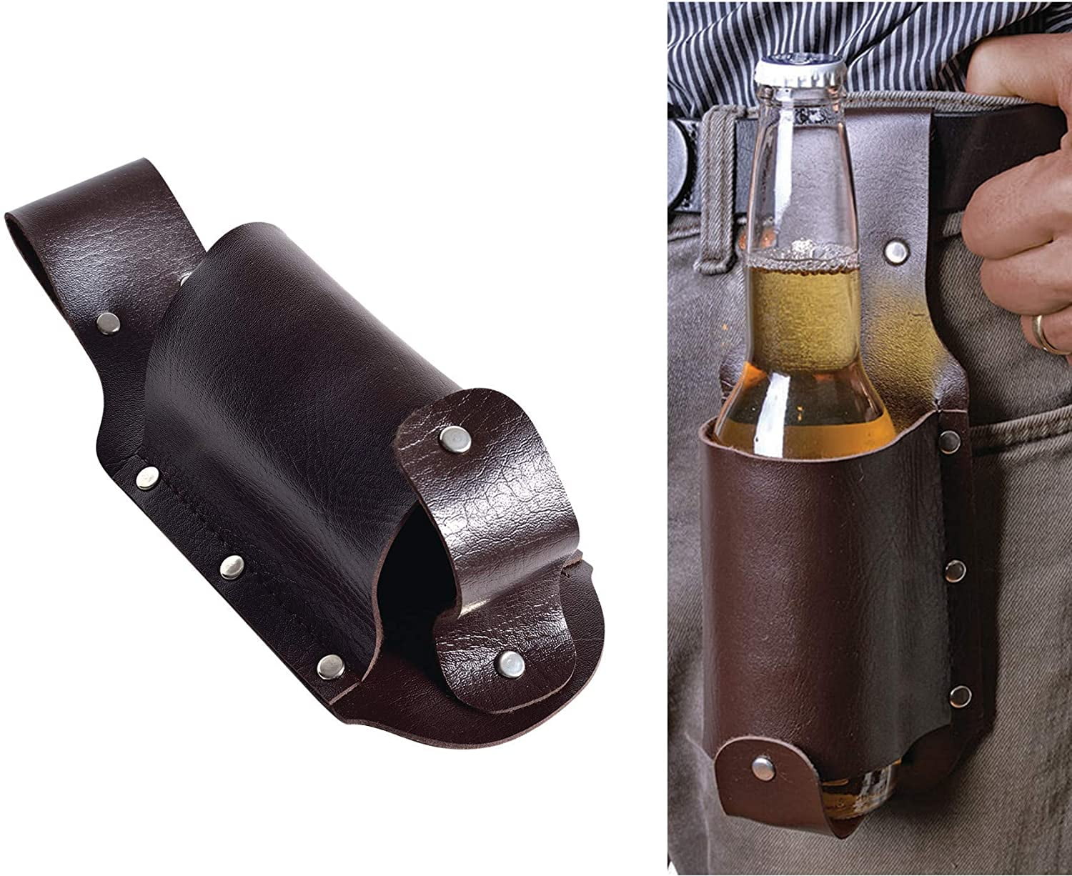 Hands Free Belt Bottle Holder Hip Holster Pouch for Walking and Travel