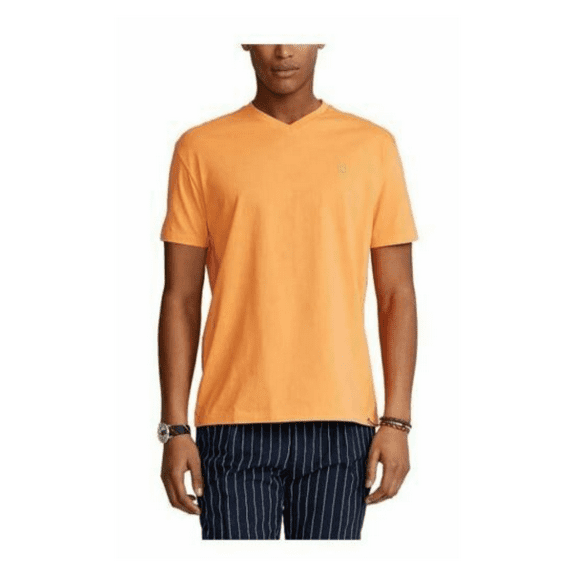 Polo Ralph Lauren Men's T-Shirt Classic Fit V-Neck Tee, Orange, M