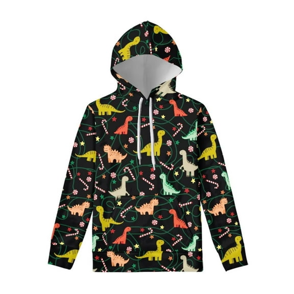 Garronmavis Christmas Dinosaur Womens Hoodies Sweatshirt Youth Long Sleeve Hooded Lightweight Shirt Pullover Tops Fall Clothes Athletic Street Wear