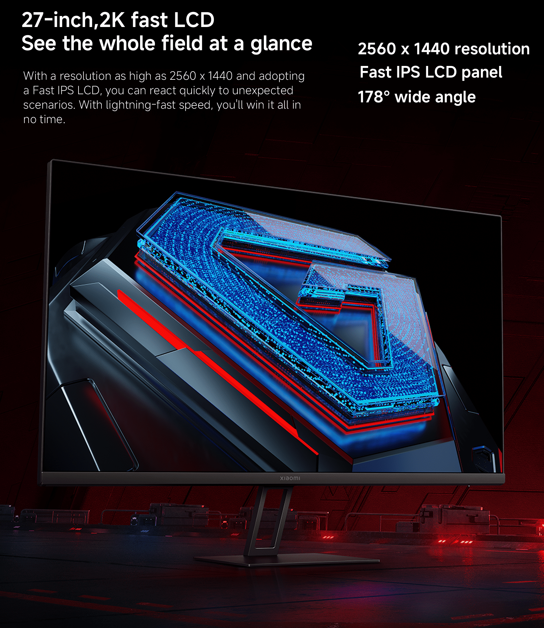 Xiaomi 2K Gaming Monitor G27Qi, QHD 2560×1440, Fast IPS