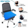 thumbnail image 3 of Cojín de gel viscoelástico para asiento, cojín de gel, cojín ergonómico ortopédico para silla de oficina, coche, cojín antiescaras para el coxis, color azul, 3 of 5