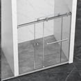 thumbnail image 5 of 55-59"W x 72"H Frameless Double Sliding Shower Door, 5/16"(8mm) Glass, Brushed Nickel, 5 of 21