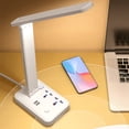 thumbnail image 1 of Pisexur Electronics - Lámpara de escritorio multifuncional con protección ocular LED para hombres, regleta de enchufes con LED 2 en 1, 2 puertos de carga USB y 2 tomas de corriente de tres orificios,, 1 of 9