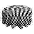 thumbnail image 4 of Black and White Small Checkered Pattern Round Tablecloth 60"x60",Wrinkle Wipeable Table Cloth for Kitchen Dining Room Picnic Patio Party, 4 of 6