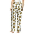 thumbnail image 2 of Disketp Hohey Bee Golden2 Print Women's Comfy Pajama Pants Casual Drawstring Palazzo Lounge Wide Leg Pants, 2 of 7