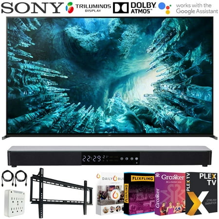 Sony XBR75Z8H 75-inch Z8H 8K Full Array LED Smart TV (2020) Bundle with Deco Gear Home Theater Surround Sound Soundbar, Wall Mount Kit, 6-Outlet Surge Adapter and TV Essentials 2020