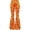 A-Orange649, variant on Forest Botanical Print Flare Pants for Women High-Rise Cut Bohemian Daily Party Trousers