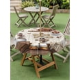 thumbnail image 5 of Outdoor Tablecloth with Umbrella Hole Zipper Farmhouse Vintage Round Tablecloth 60" Waterproof Outside Table Cloth Country Cotton Book Butterfly Art Patio Table Cover Tablecloths for Picnic Party, 5 of 8