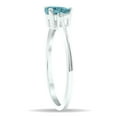 thumbnail image 3 of SZUL Women's Aquamarine and Diamond Classic Band in 10K White Gold, 3 of 5