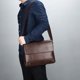 thumbnail image 4 of Textured Leather Crossbody Shoulder Bag | Adjustable Lightweight Strap | Spacious Multi-Compartment Handbag | Travel Work Daily Use | Coffee Brown | 33x24x5 cm | 1 Pc, 4 of 6