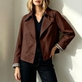 thumbnail image 6 of QQZ Relaxed Cropped Double Breasted Trench Jacket Women, Lightweight Cardigans For Women Trendy, Fall Travel Business Casual Commute Street Daily Outfits, 6 of 9