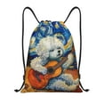 thumbnail image 1 of Bingfone Dog Guitar Starry Night Drawstrings Backpacks Bags for Men Women Gym Drawstrings Bag-Small, 1 of 6
